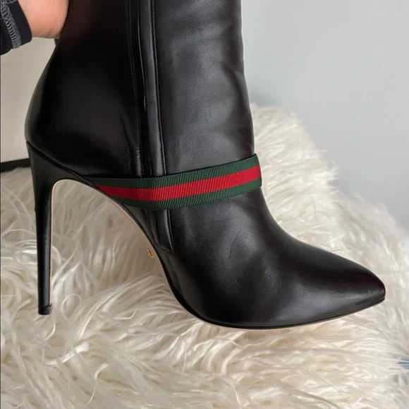 Gucci Black Leather High Heel Boots - Picture 6 of 8